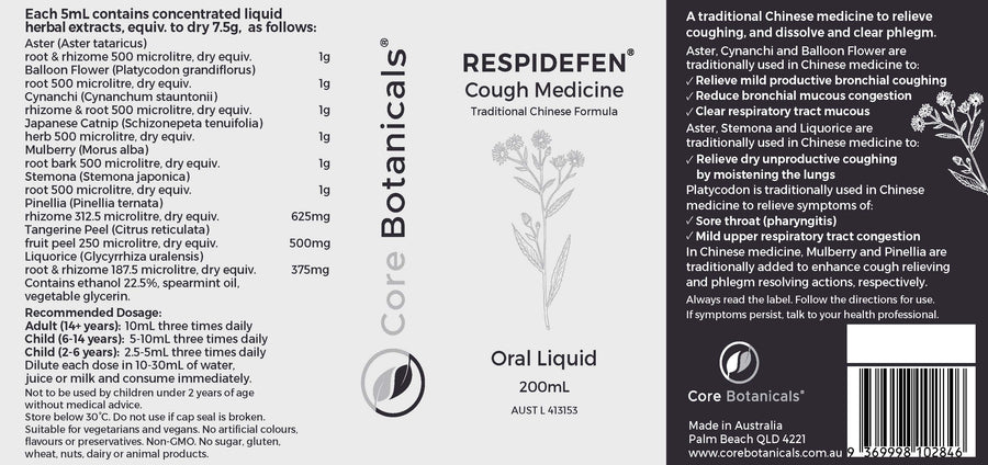 RESPIDEFEN Cough Medicine 200mL